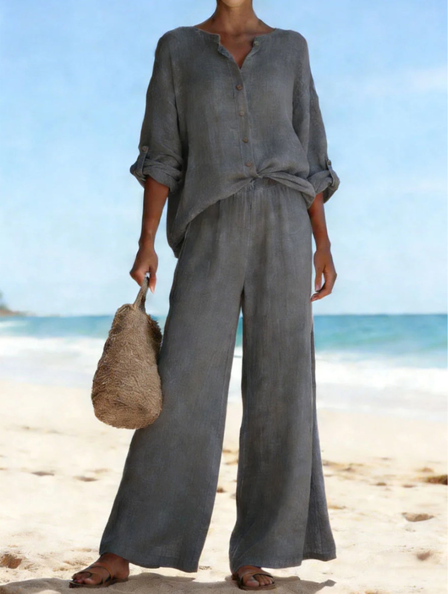 Loose Wide Leg Pants Set