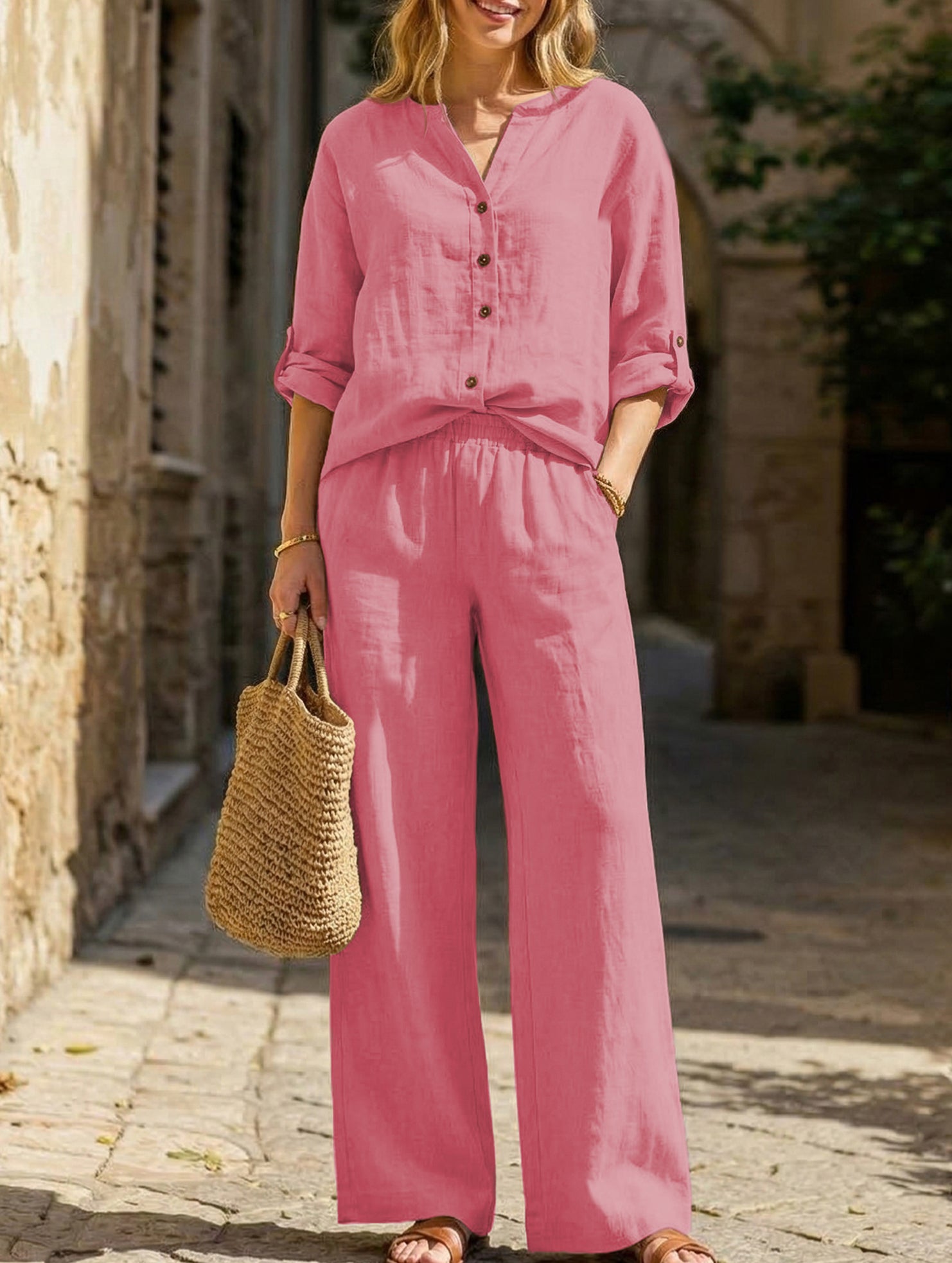 Loose Wide Leg Pants Set