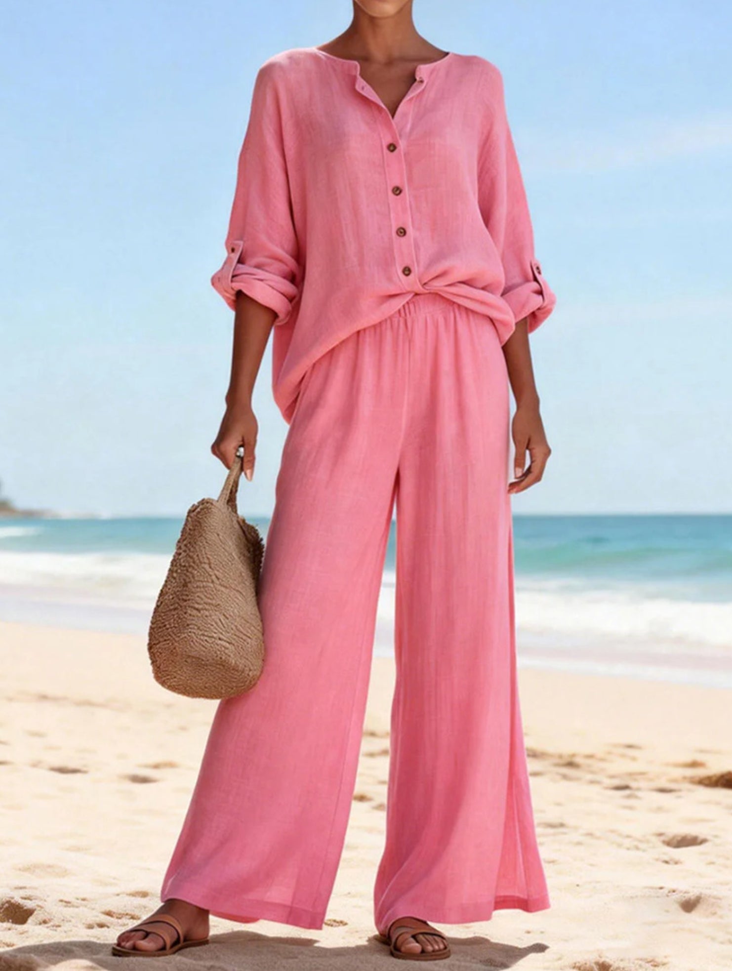 Loose Wide Leg Pants Set