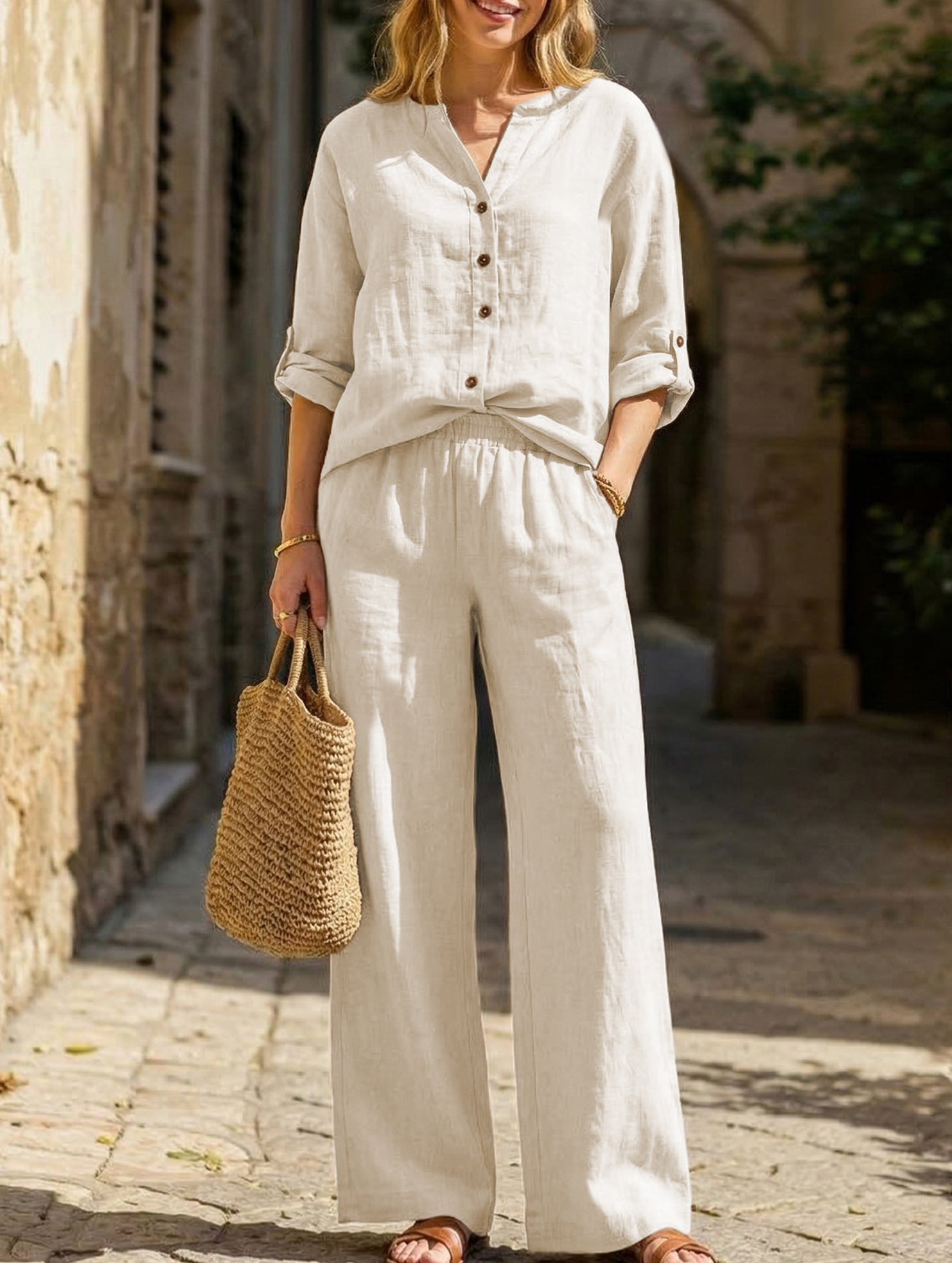 Loose Wide Leg Pants Set