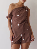 One Shoulder Top Shorts Set