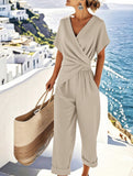 Solid Irregular Short Sleeve Set