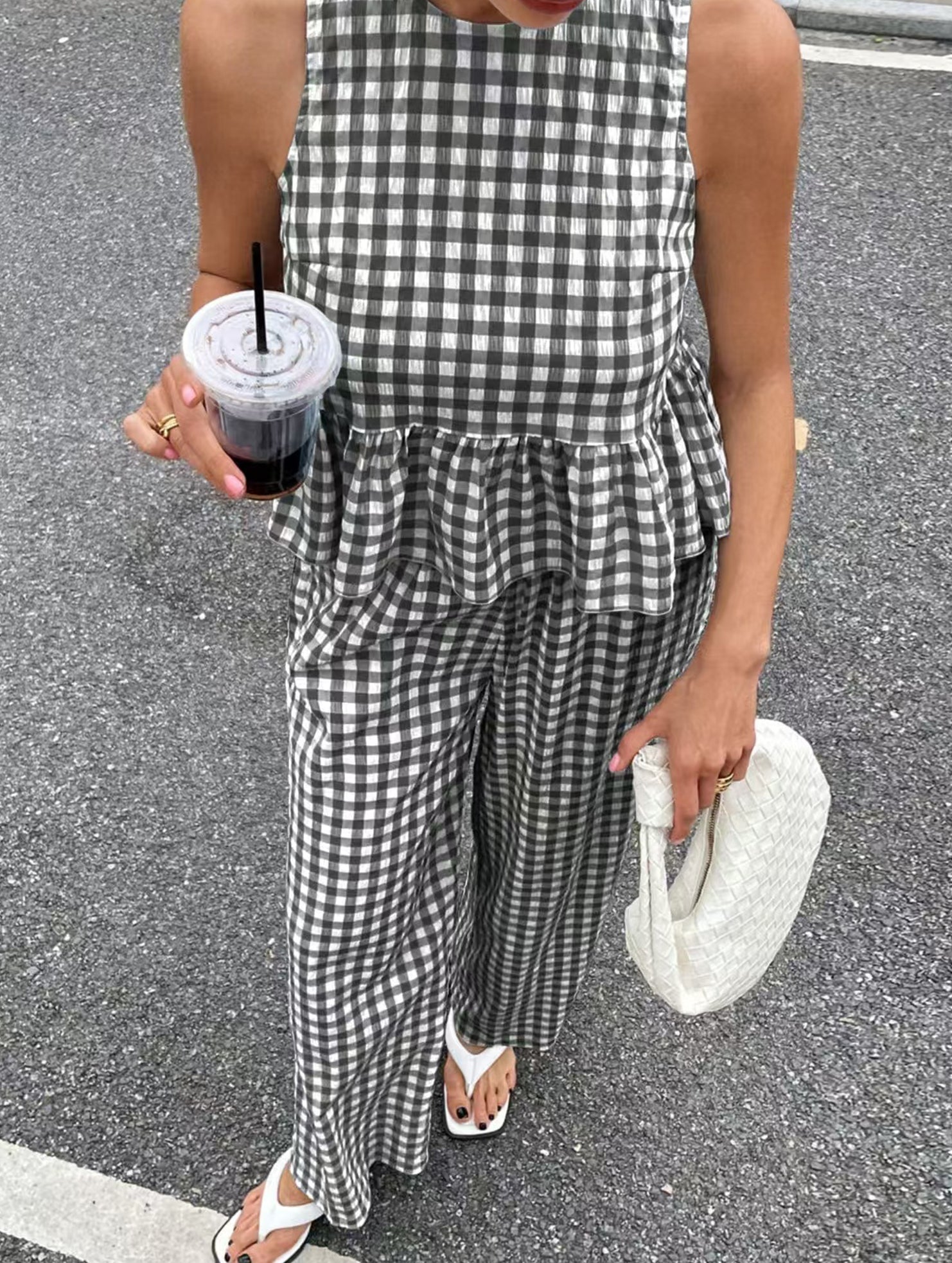 Sleeveless Top Pants Two Piece Set_CWSS01486