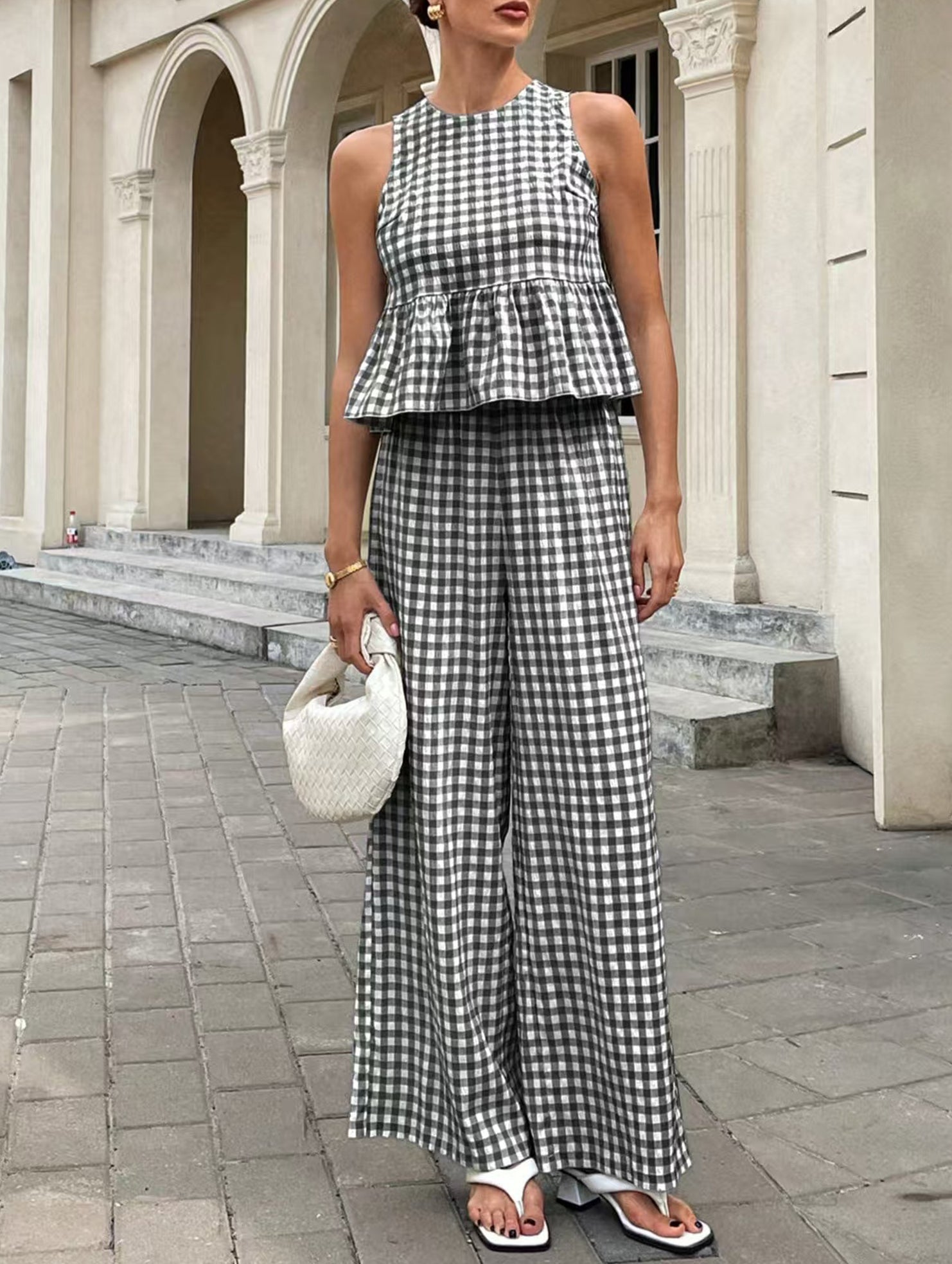 Sleeveless Top Pants Two Piece Set_CWSS01486