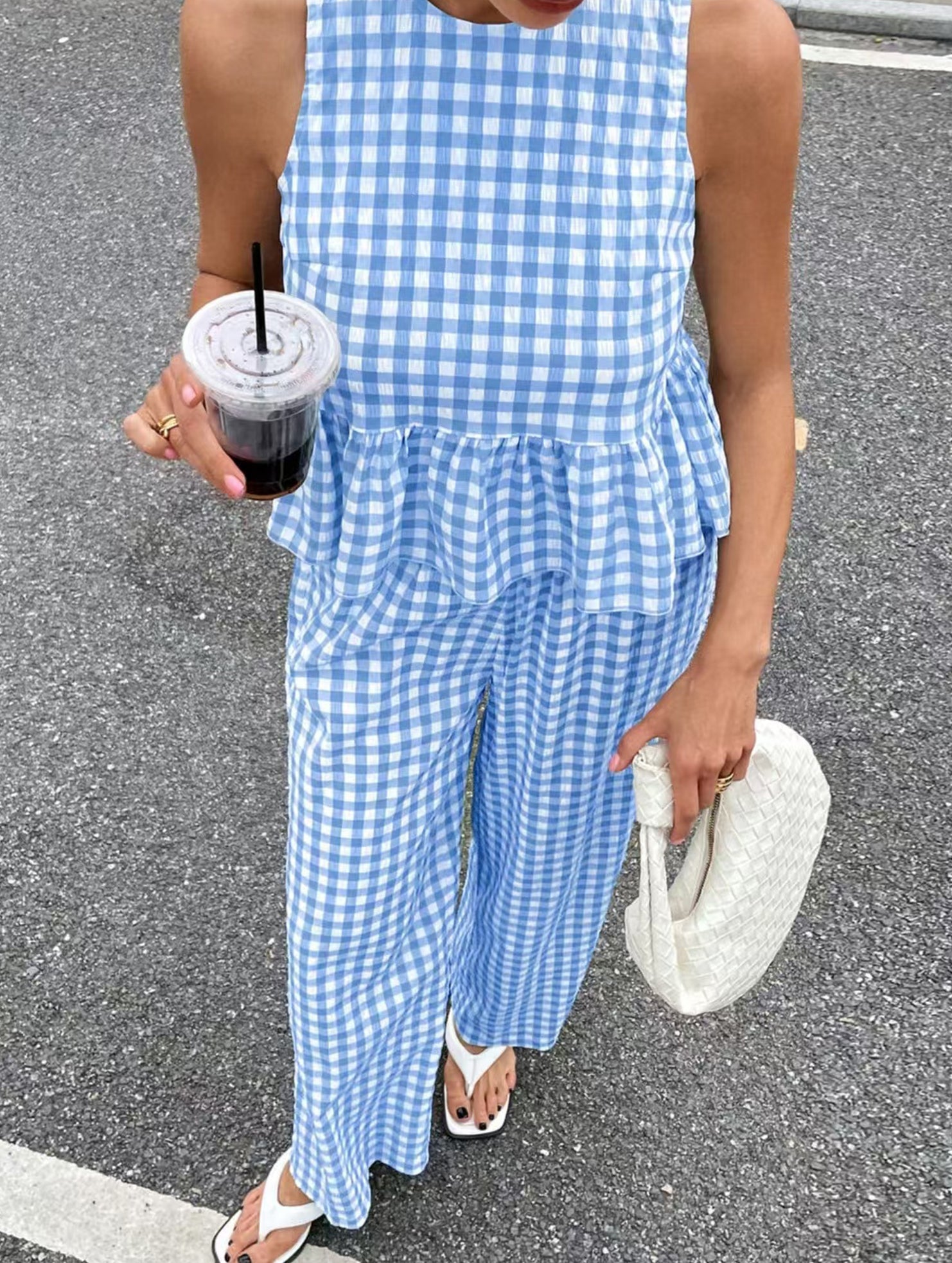 Sleeveless Top Pants Two Piece Set_CWSS01486