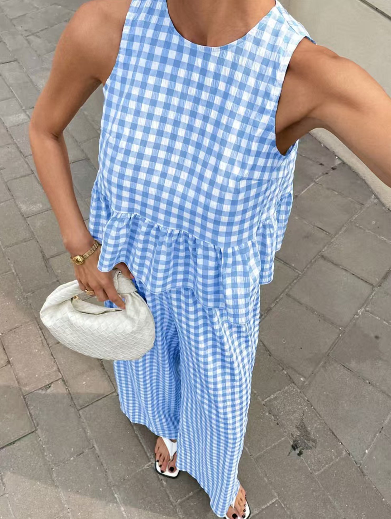 Sleeveless Top Pants Two Piece Set_CWSS01486