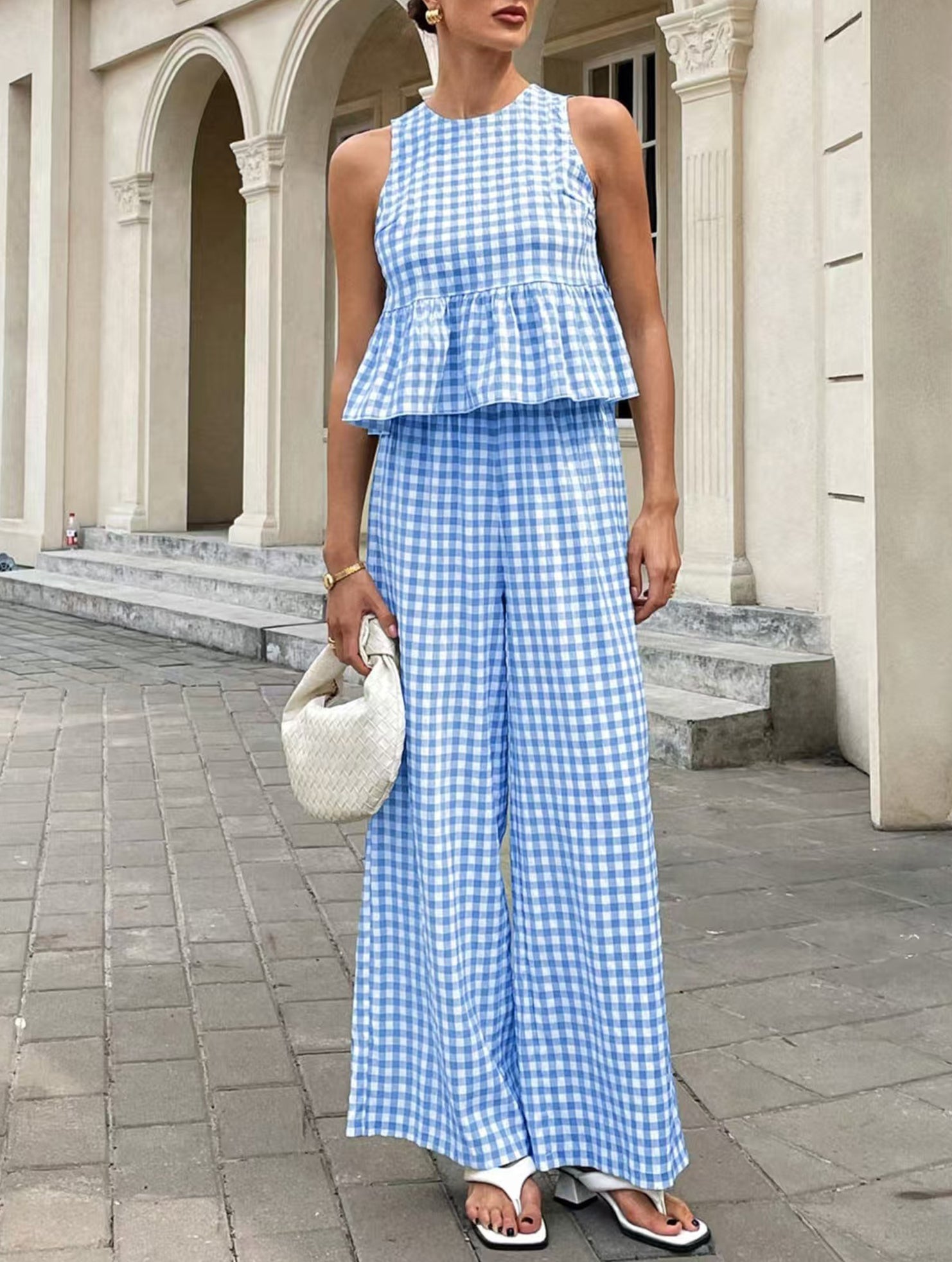 Sleeveless Top Pants Two Piece Set_CWSS01486