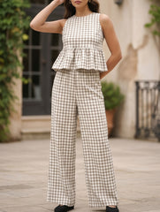 Sleeveless Top Pants Two Piece Set_CWSS01486