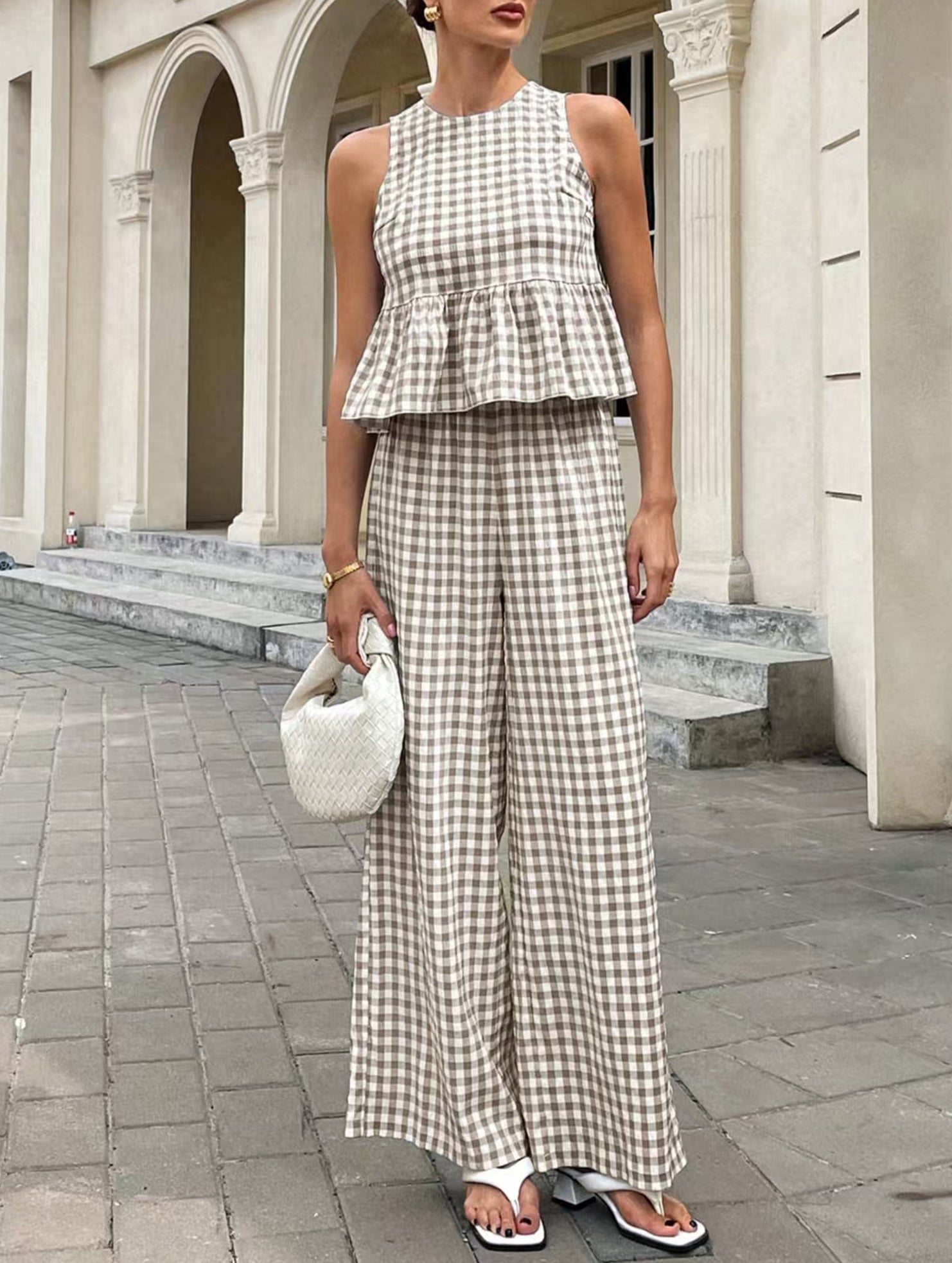Sleeveless Top Pants Two Piece Set_CWSS01486