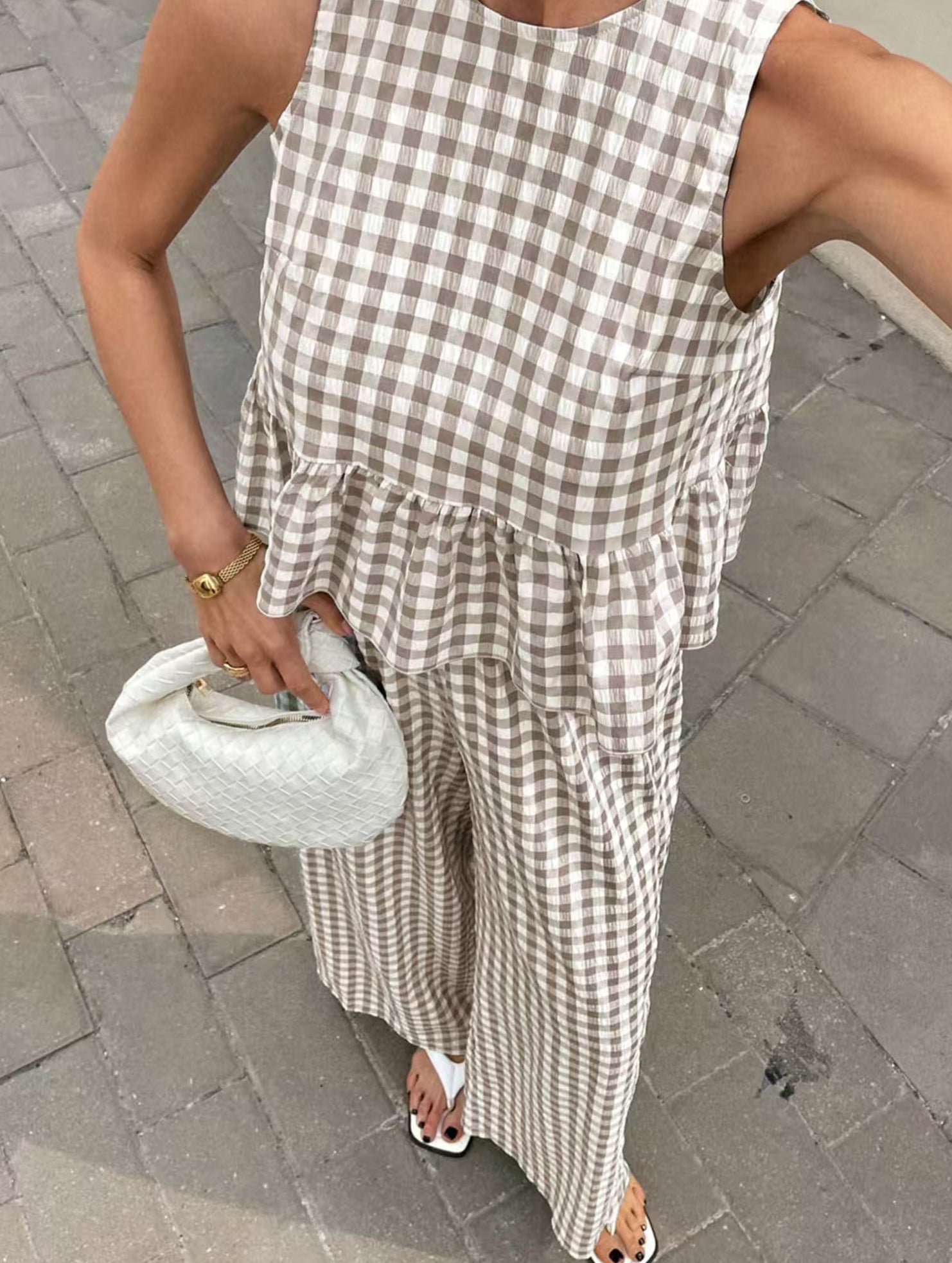 Sleeveless Top Pants Two Piece Set_CWSS01486