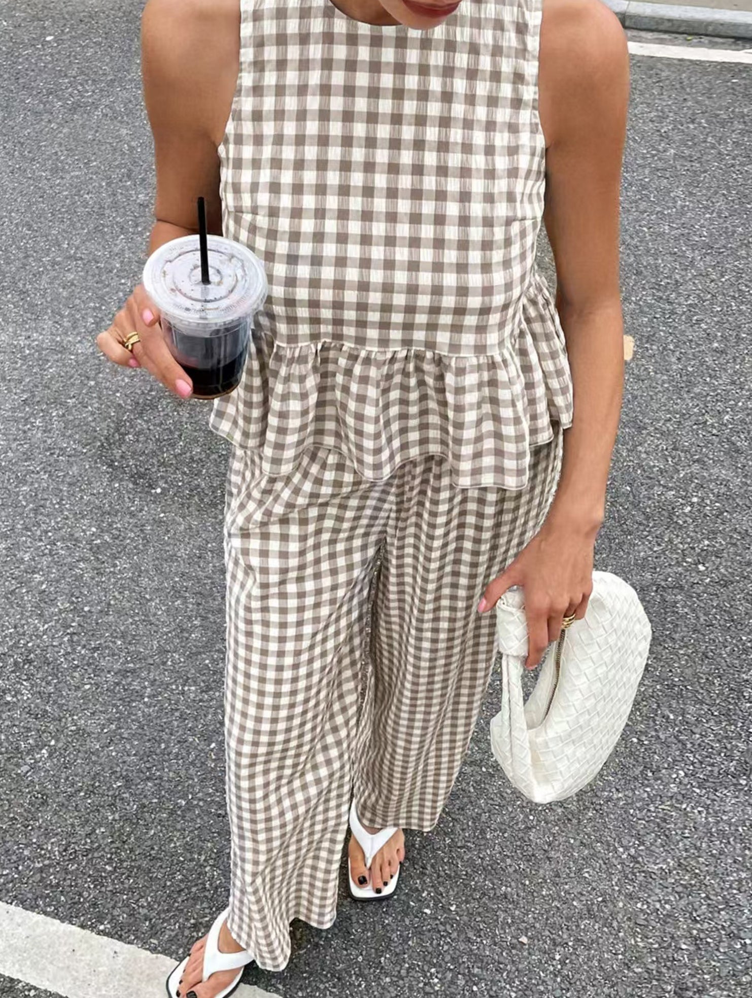Sleeveless Top Pants Two Piece Set_CWSS01486
