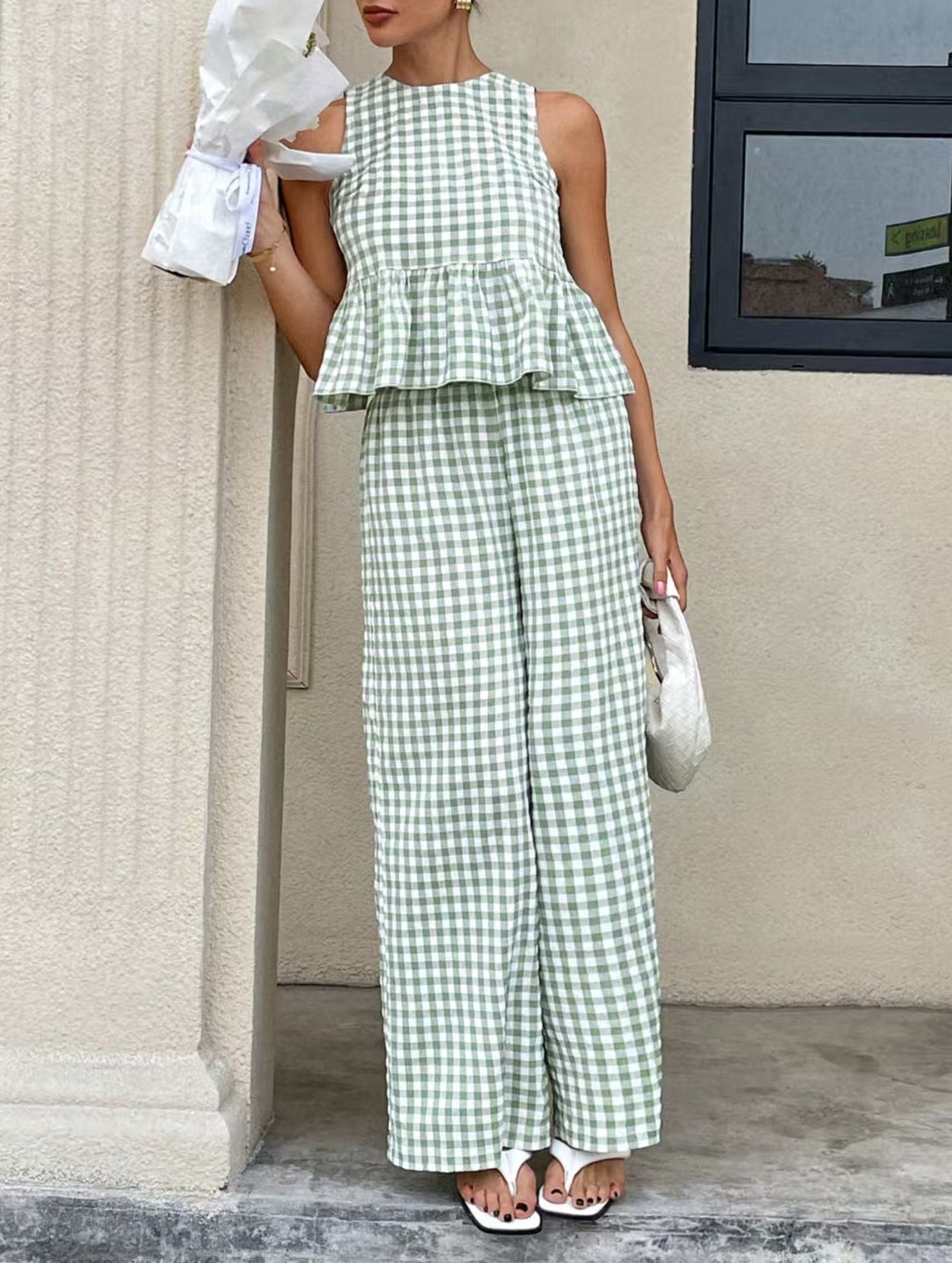 Sleeveless Top Pants Two Piece Set_CWSS01486