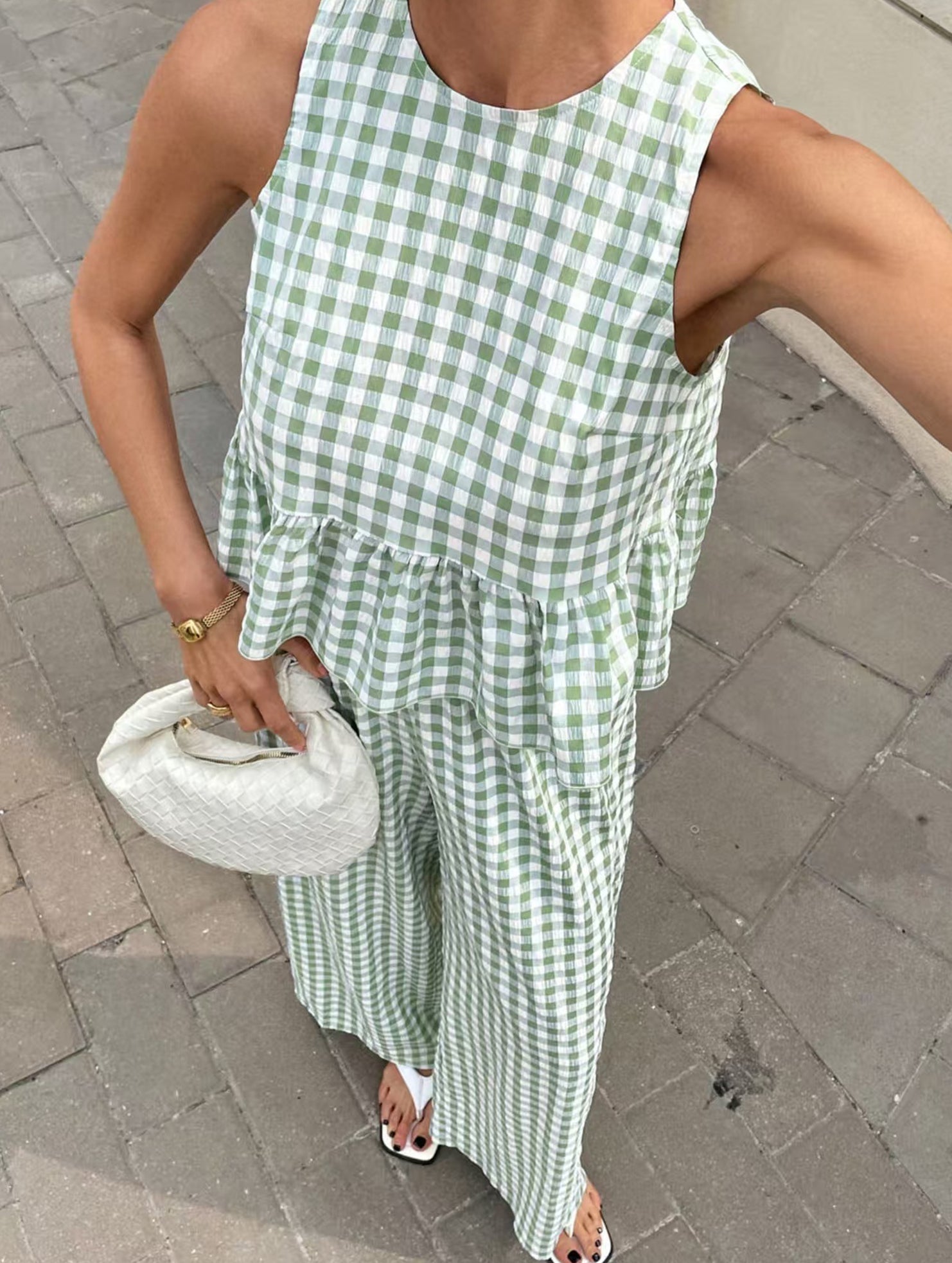 Sleeveless Top Pants Two Piece Set_CWSS01486