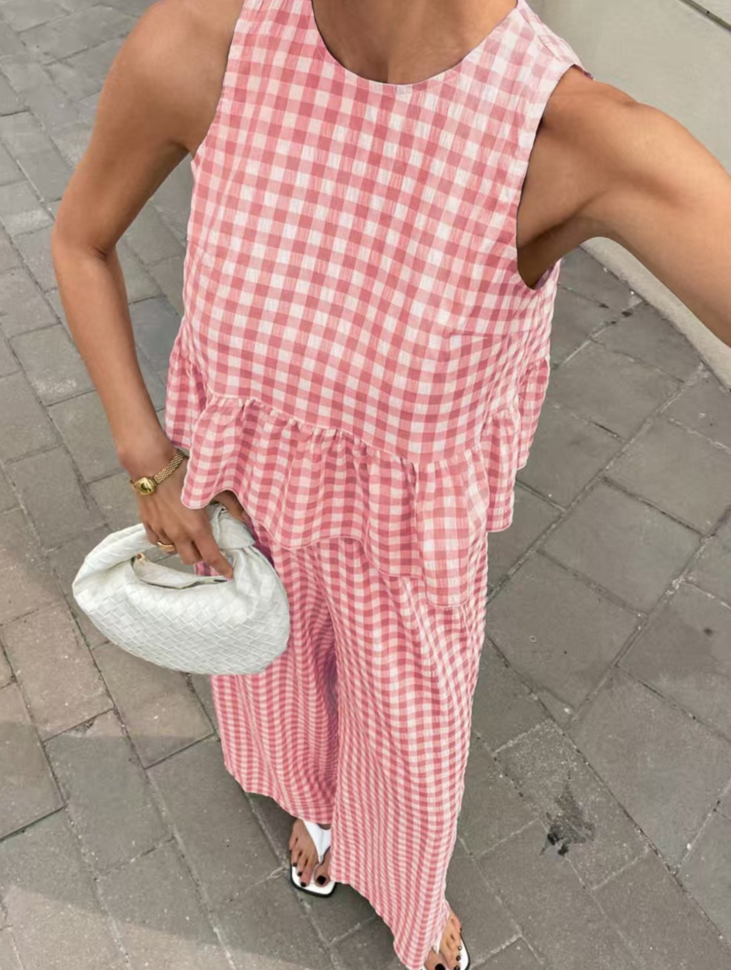 Sleeveless Top Pants Two Piece Set_CWSS01486