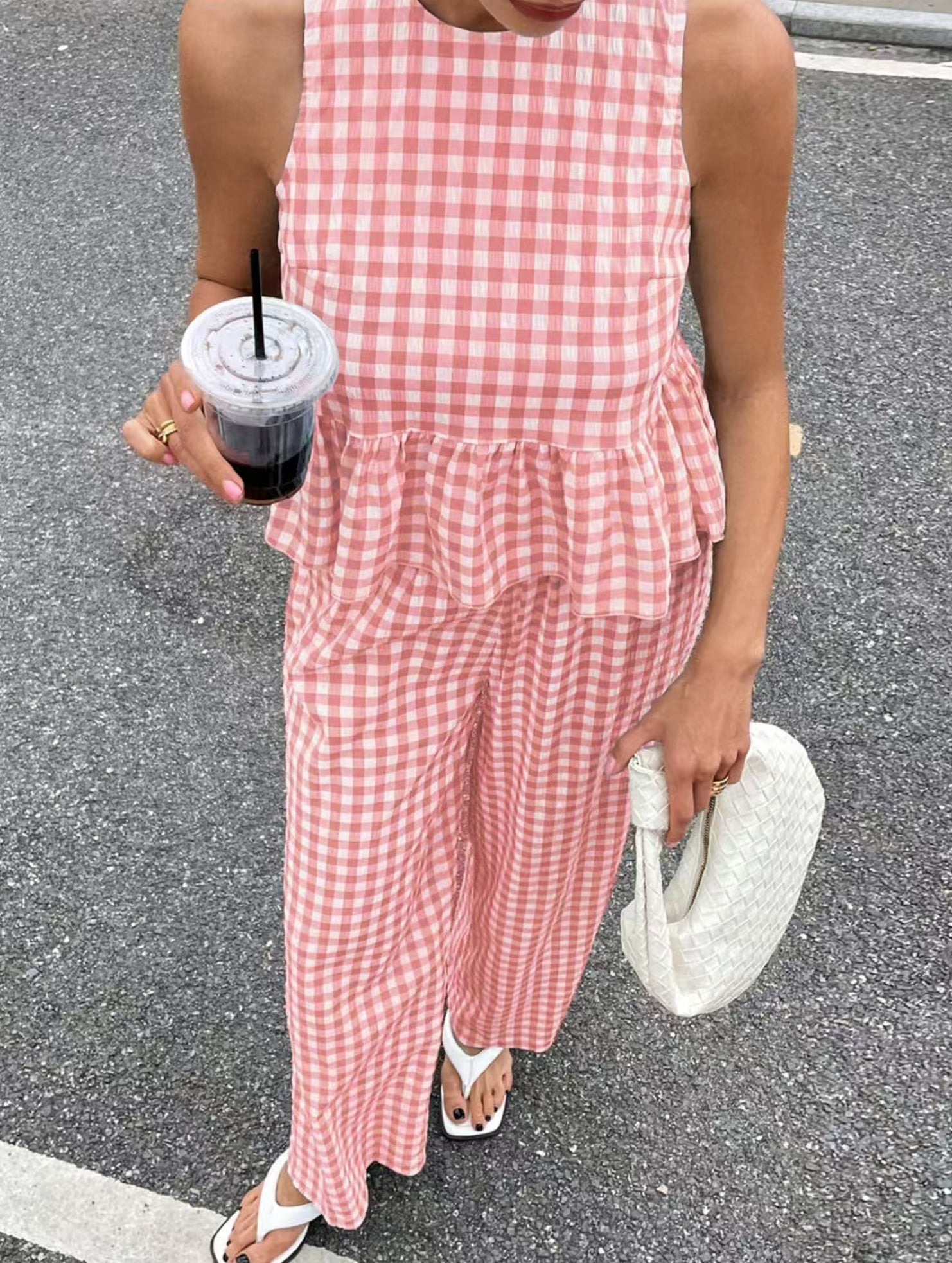 Sleeveless Top Pants Two Piece Set_CWSS01486