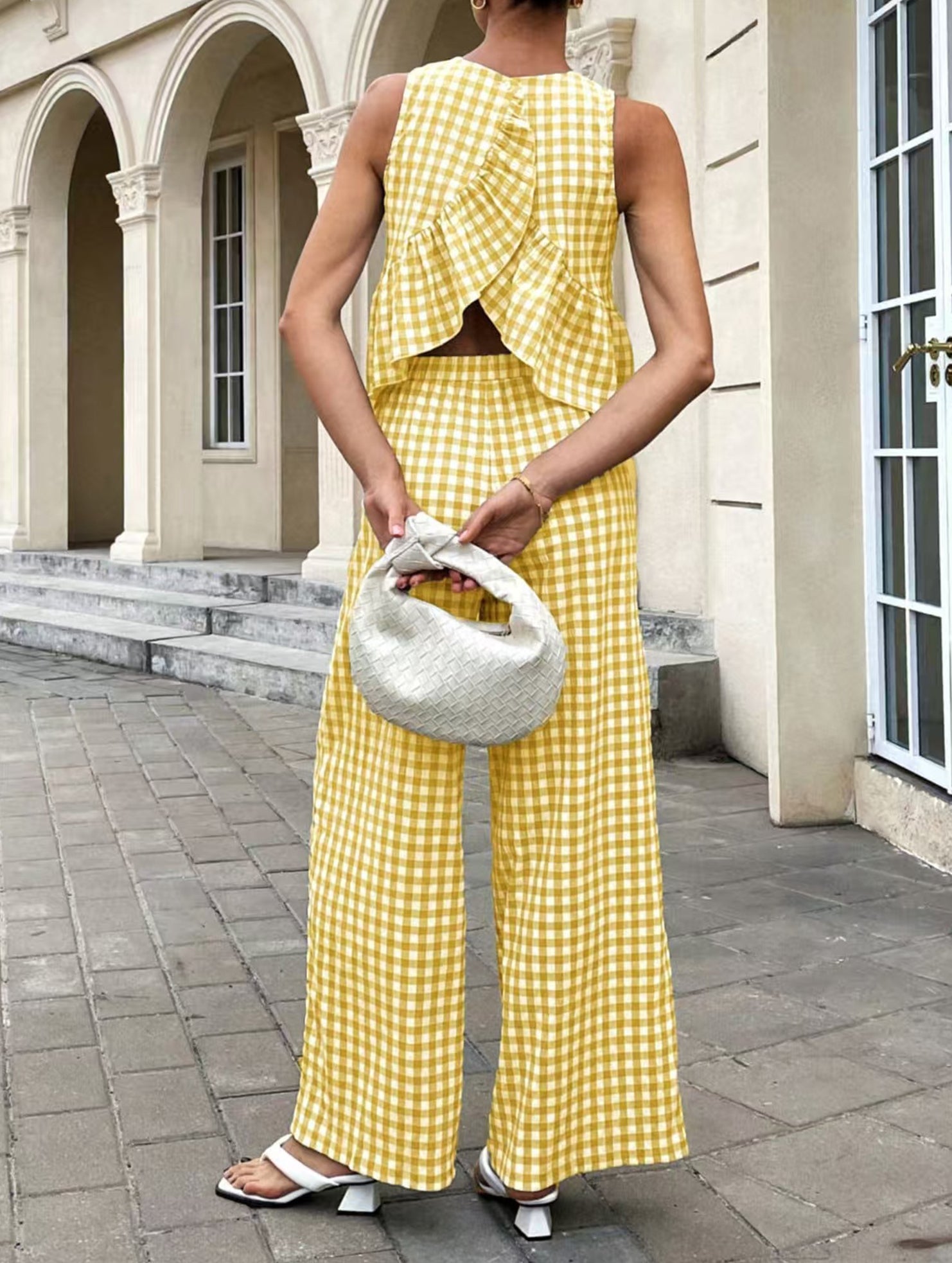 Sleeveless Top Pants Two Piece Set_CWSS01486