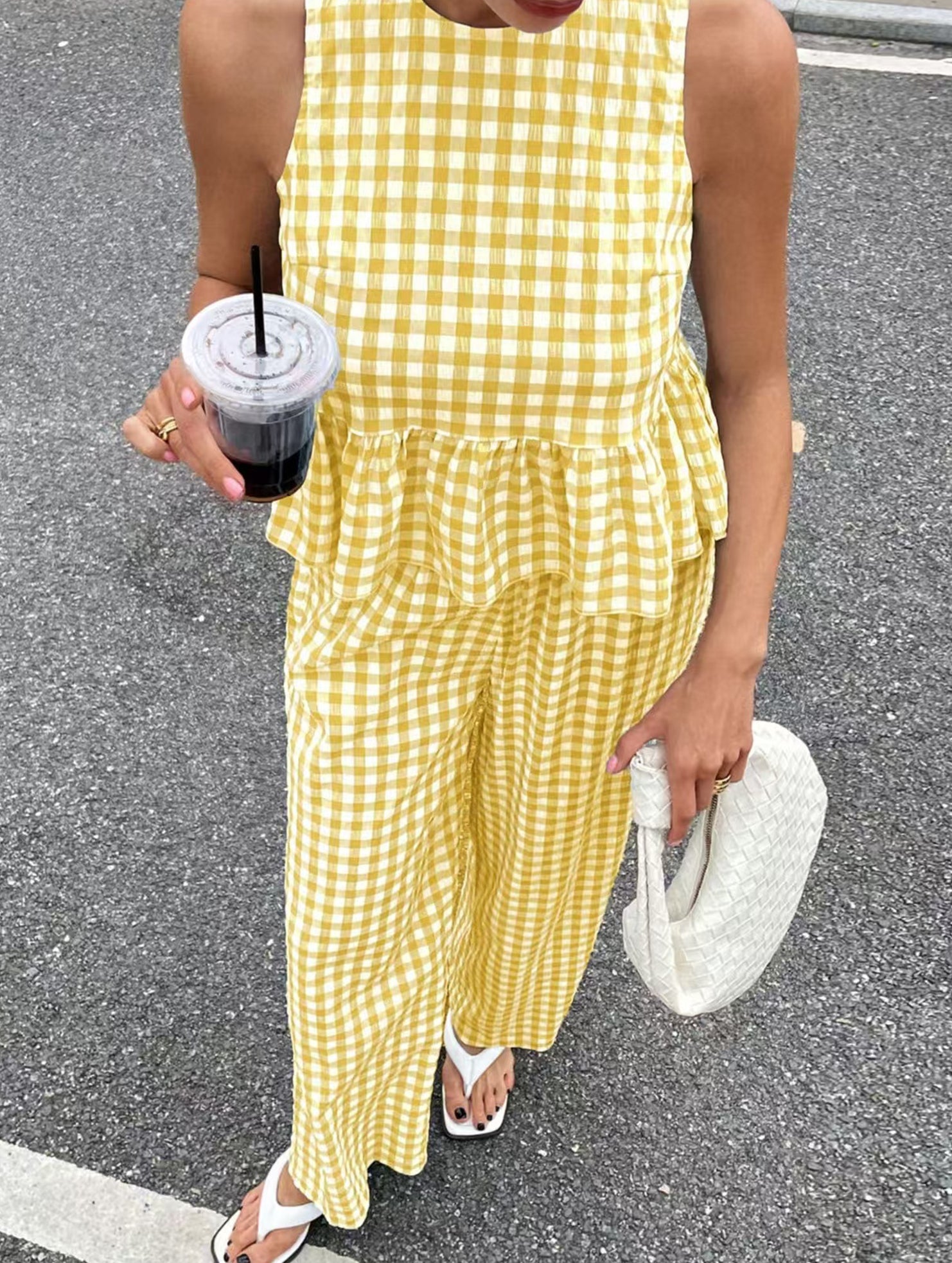 Sleeveless Top Pants Two Piece Set_CWSS01486