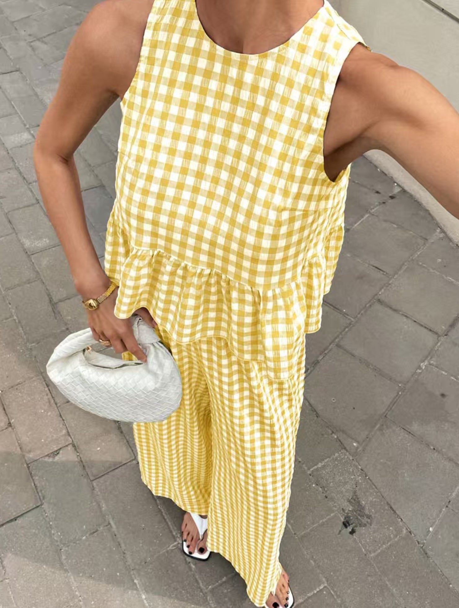 Sleeveless Top Pants Two Piece Set_CWSS01486