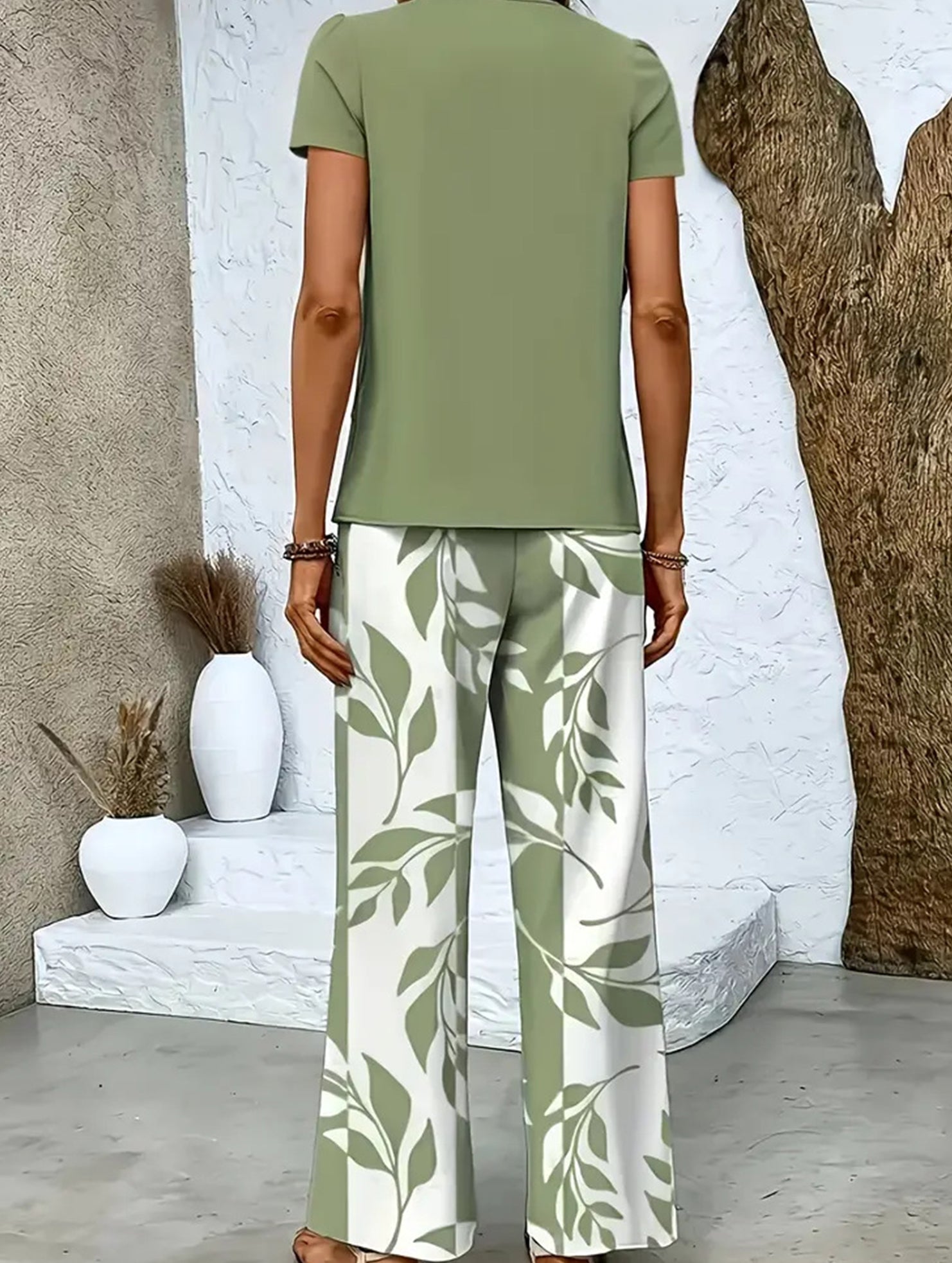 Print Top Wide Leg Pants Set_CWSS01490