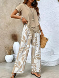 Print Top Wide Leg Pants Set_CWSS01490