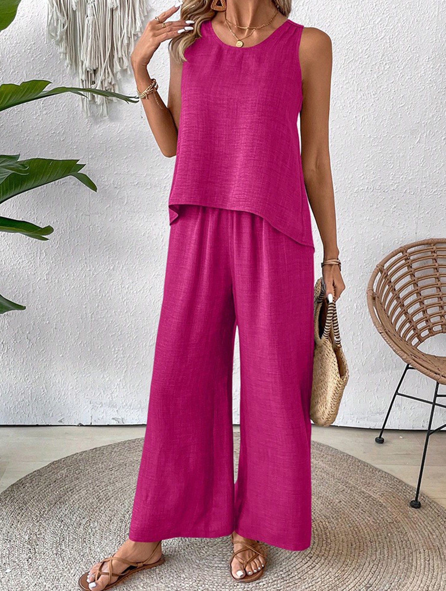 Backless Hollow Out Fashion Two Piece Set_CWSS01496