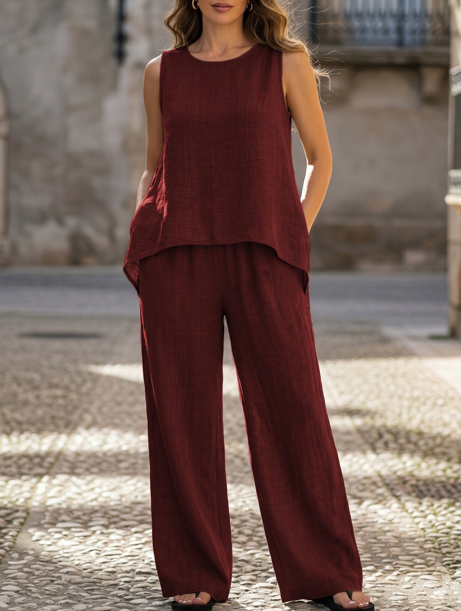 Backless Hollow Out Fashion Two Piece Set_CWSS01496