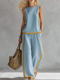 Colorblock Wide Leg Two Piece Set_CWSS01500