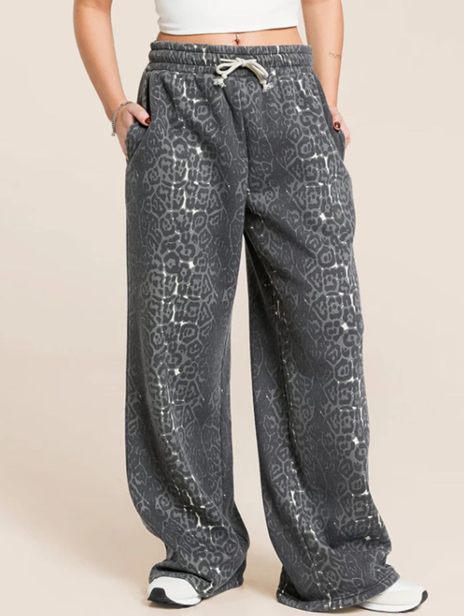 Hooded Sweatshirt Leopard Wide Leg Set_CWSTB00963