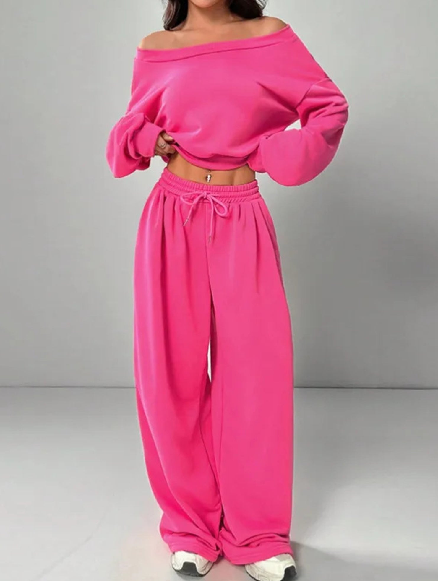 Solid Color Fashion Two Piece Set_CWSTB01014