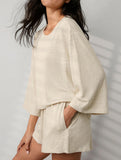 Tencel Linen Lounge Tee Shorts Set_CWSTB01060