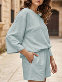 Tencel Linen Lounge Tee Shorts Set_CWSTB01060