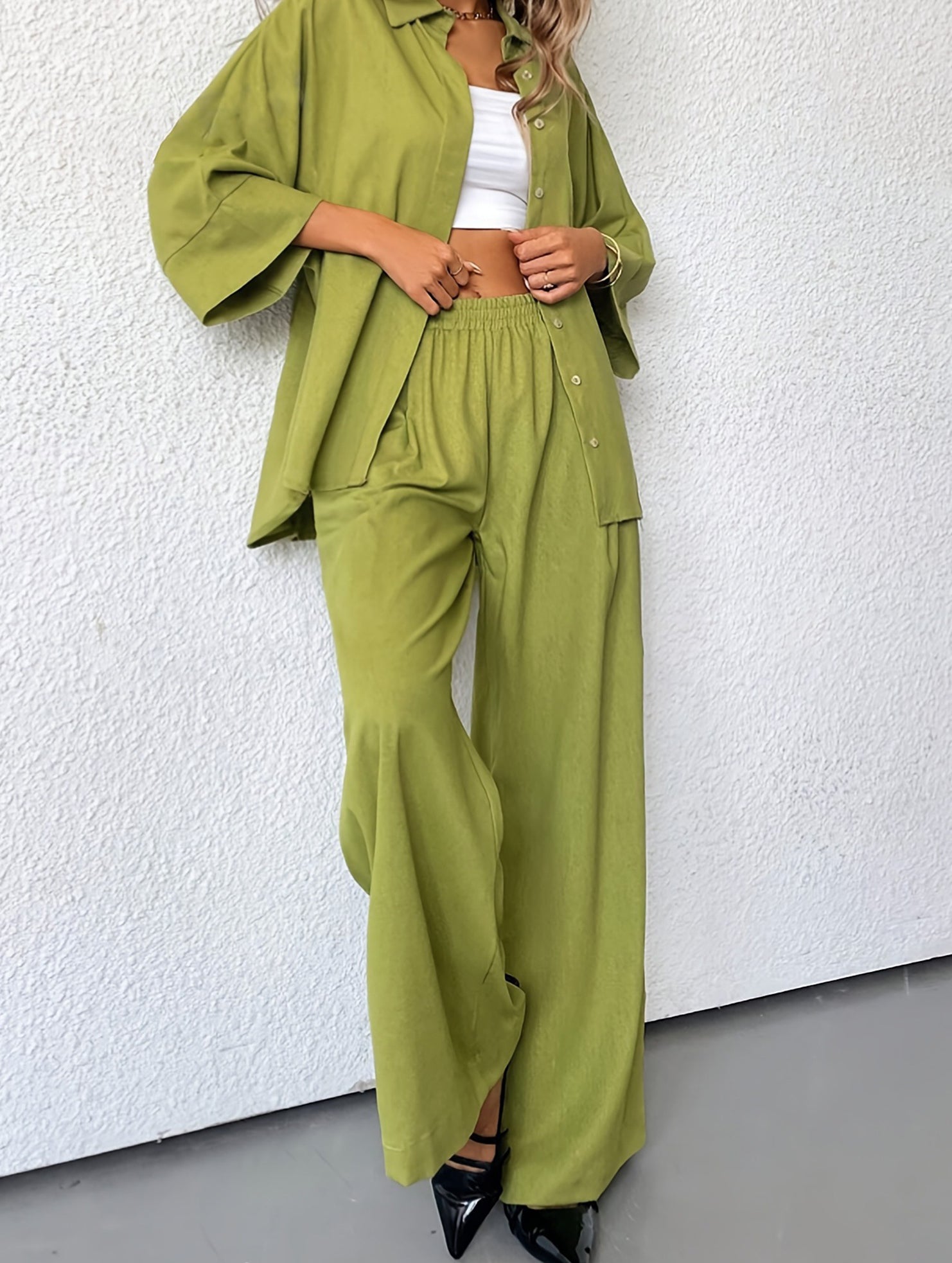 Plus Size Loose Pants Two Piece Set