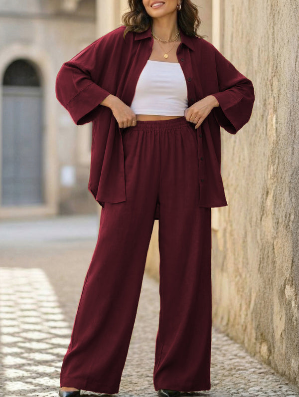 Plus Size Loose Pants Two Piece Set