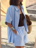 Stripe Shirt and Shorts Set