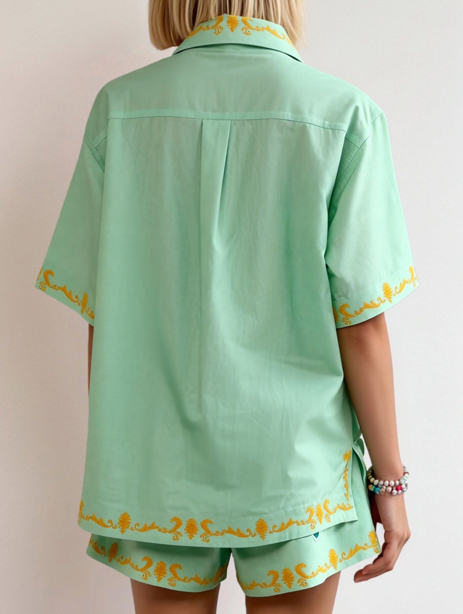 Linen Shirt and Shorts Set