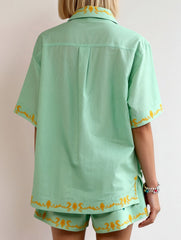 Linen Shirt and Shorts Set