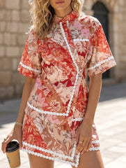 Linen Shirt and Skirt Set