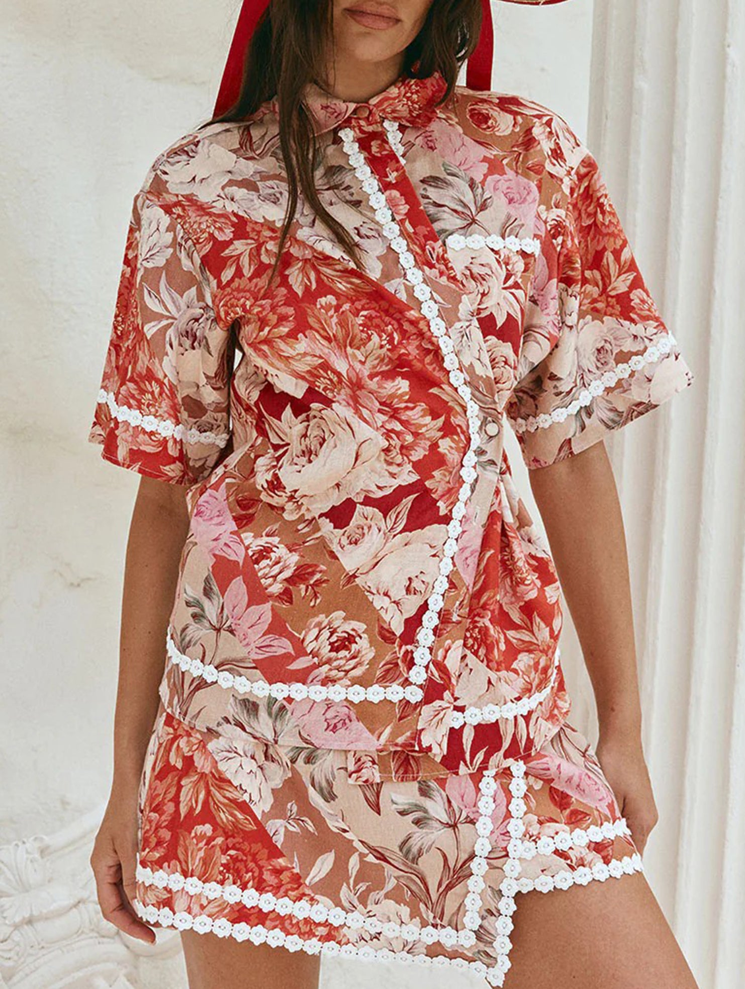 Linen Shirt and Skirt Set