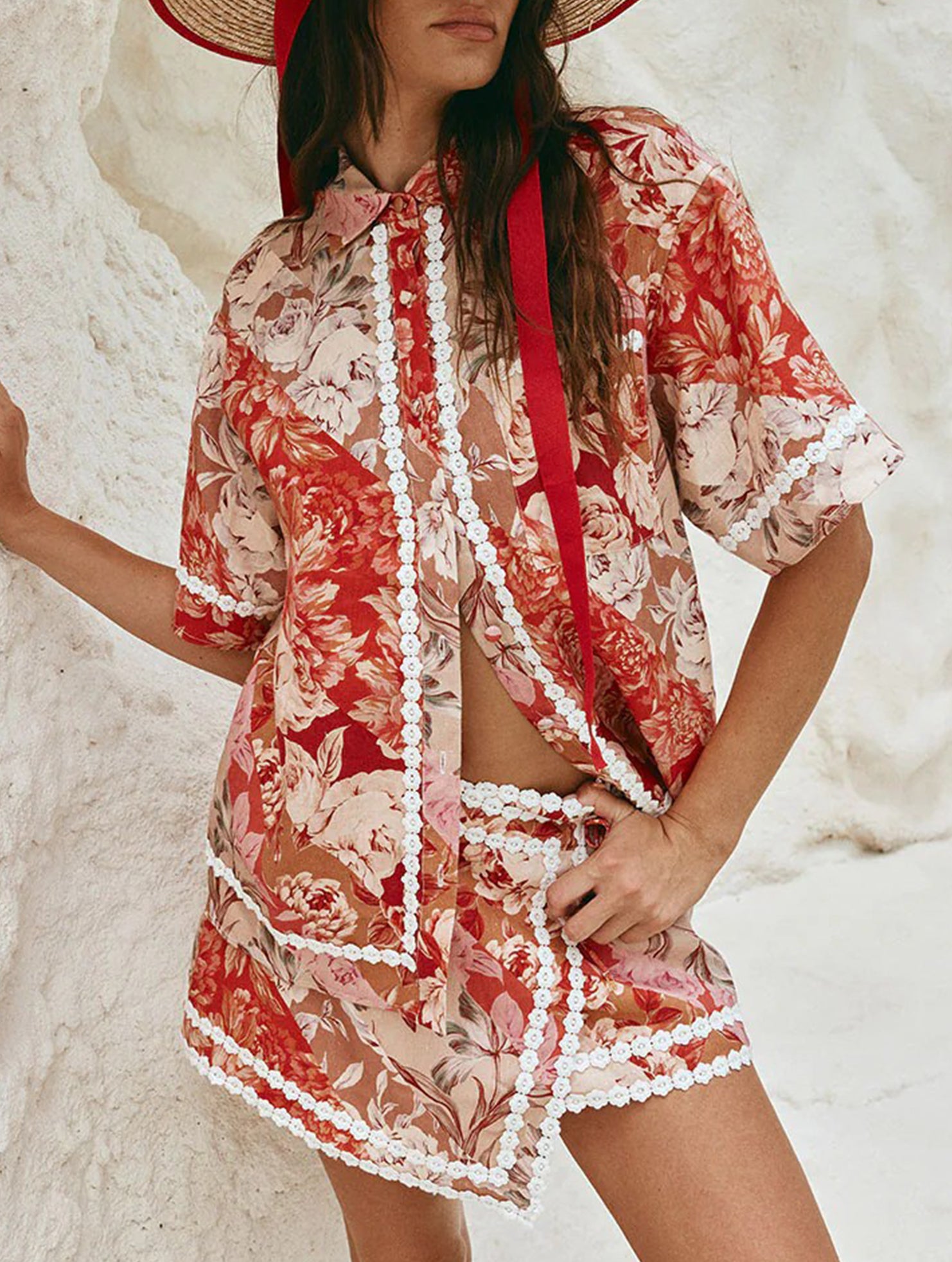 Linen Shirt and Skirt Set