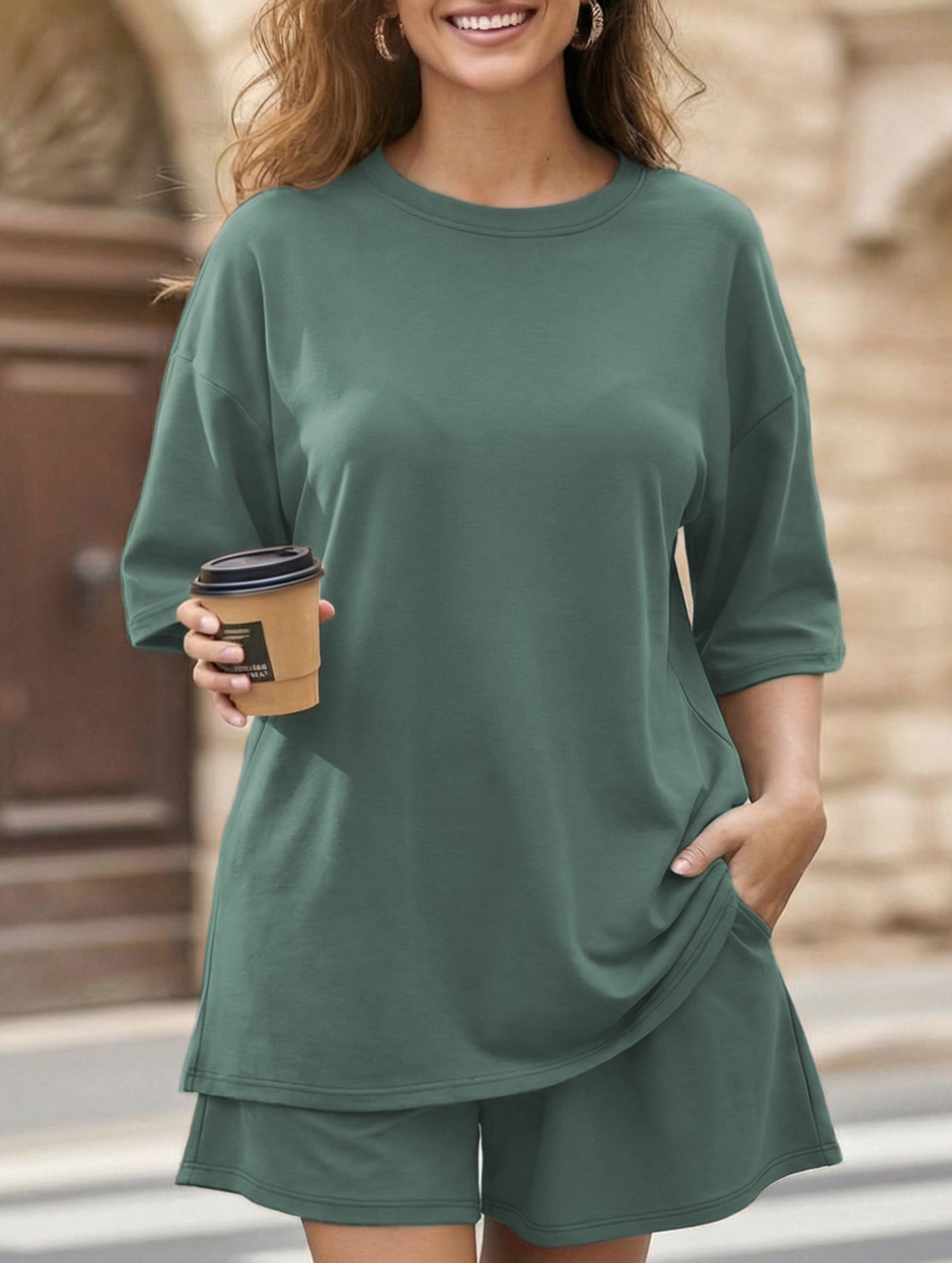 Crewneck Loose Short Sleeve Set