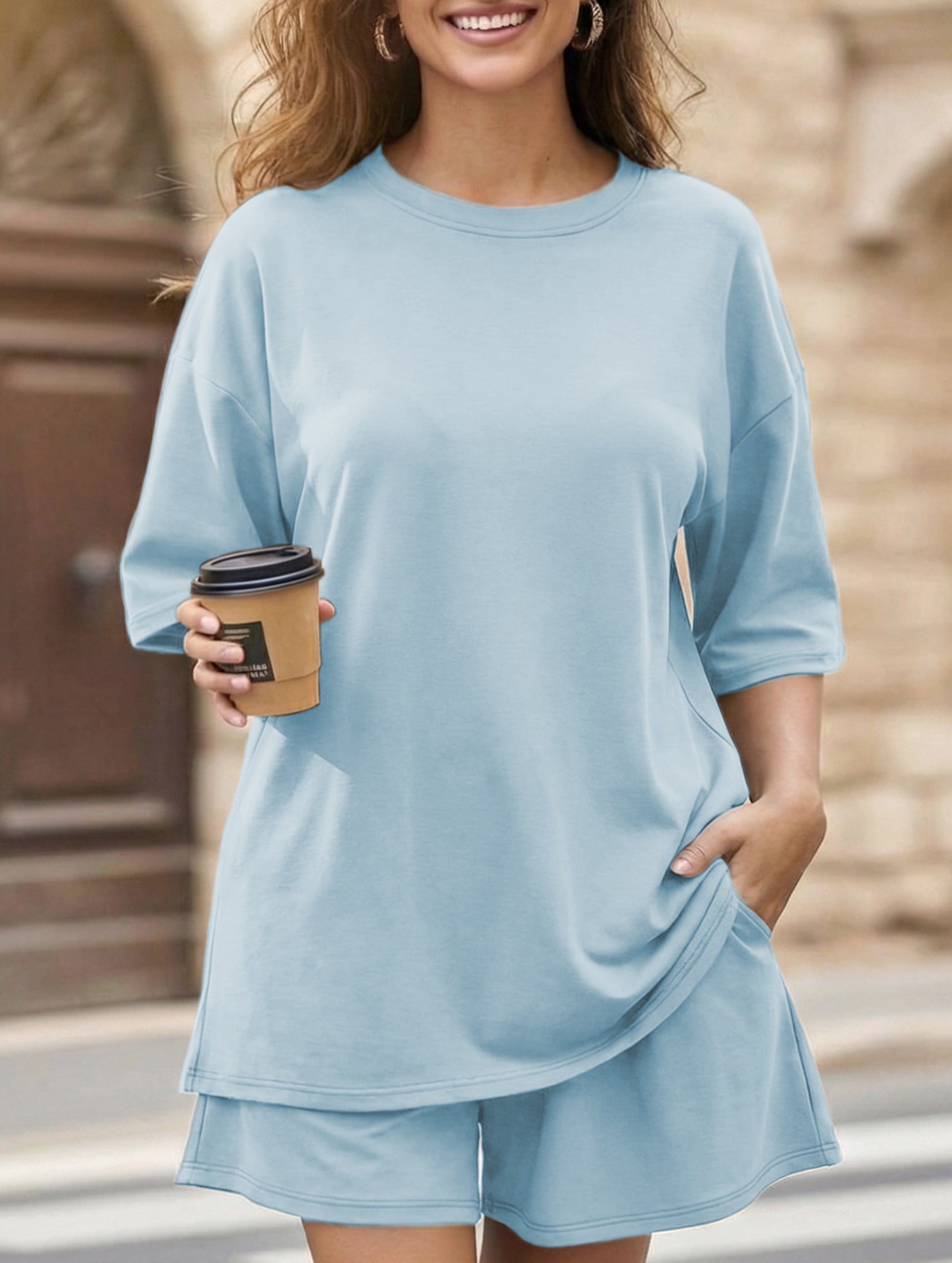 Crewneck Loose Short Sleeve Set