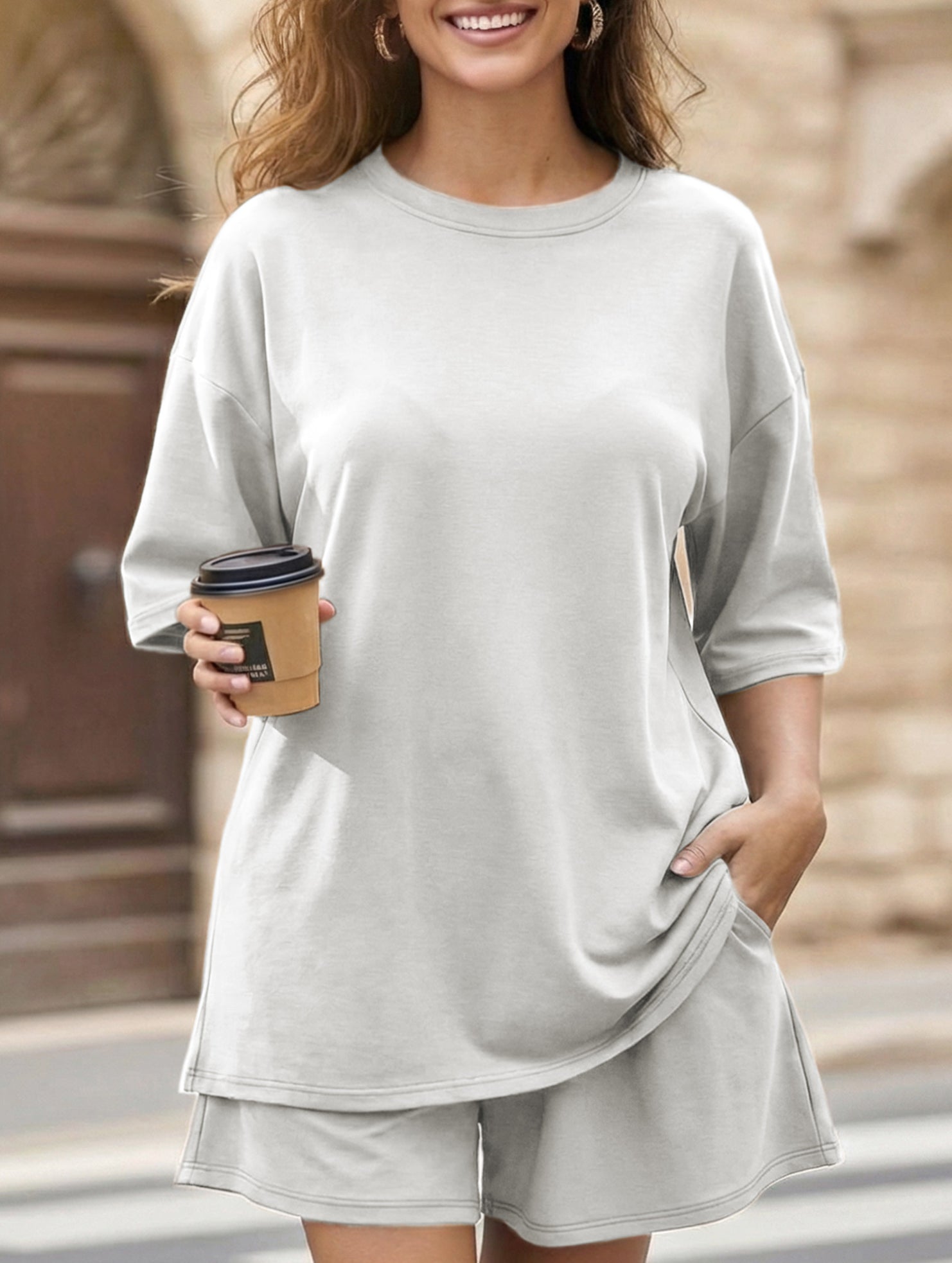 Crewneck Loose Short Sleeve Set