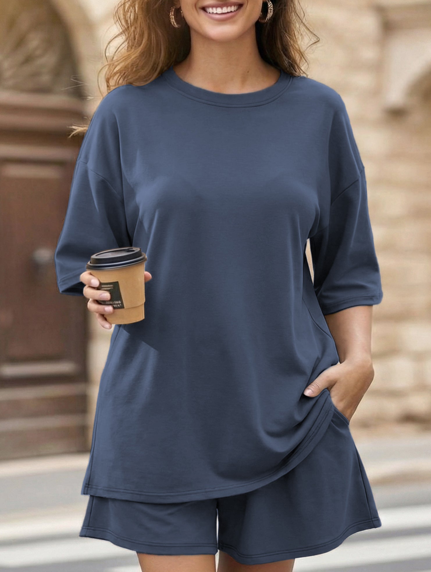 Crewneck Loose Short Sleeve Set