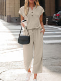 Short Sleeve Top Pants Two Piece Set_CWSTB01268