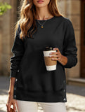 Split loose sleeve sweatshirt to cover fat