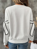 Bowknot round neck long-sleeved pullover sweatshirt