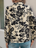 Retro small stand-up collar long-sleeved shirt
