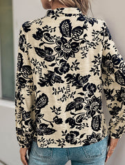 Retro small stand-up collar long-sleeved shirt