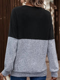 CASUAL V-NECK CROSS-CONTRAST SHIRT TOP