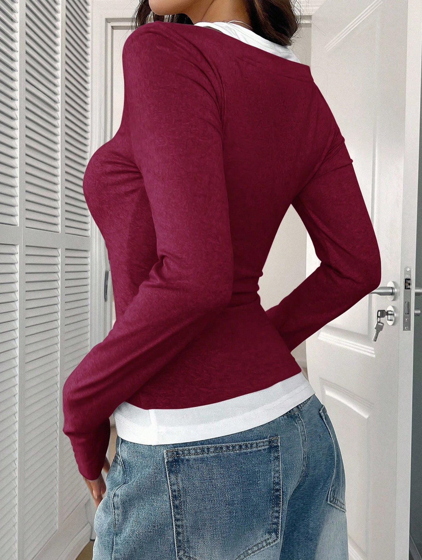 Halter neck fake two-piece single-breasted shirt